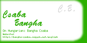 csaba bangha business card